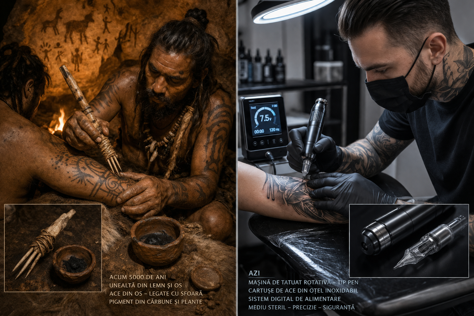Istoria acului de tatuaj: de la os și scoici la mașina electrică