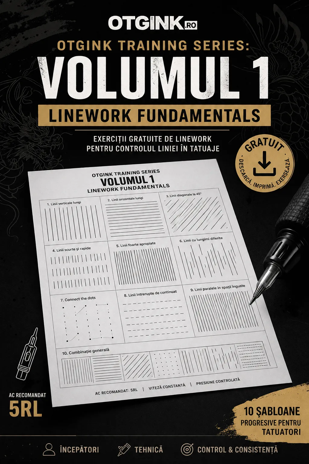 Volumul 1 OTGINK Training Series: exerciții gratuite de linework